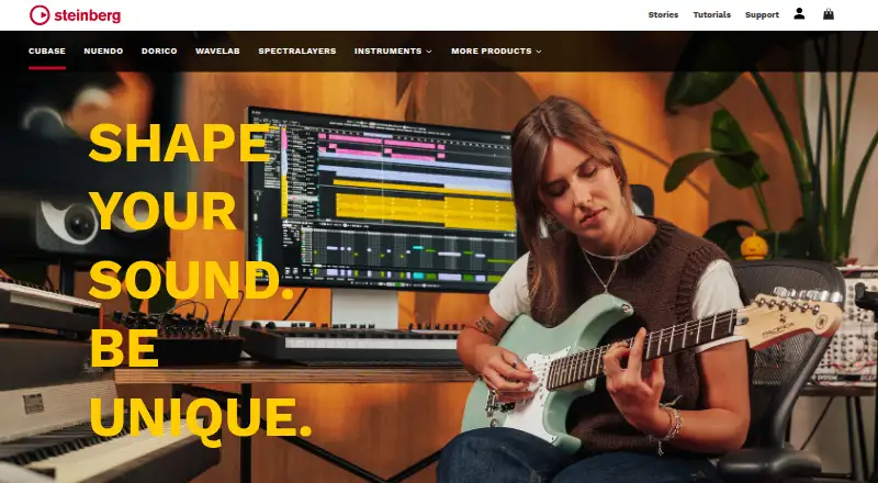 The Cubase homepage