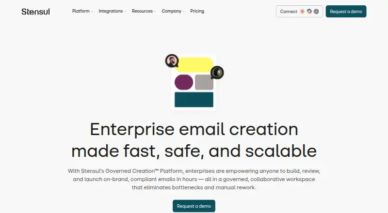 The Stensul homepage