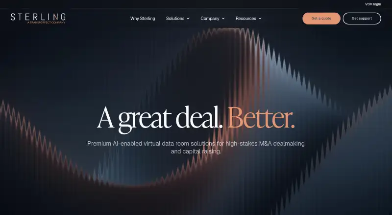 The Sterling Data Rooms homepage