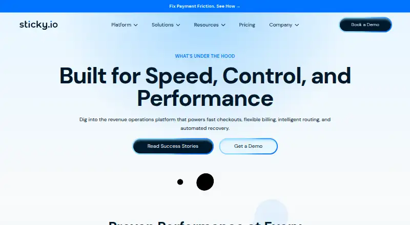The Sticky.io homepage