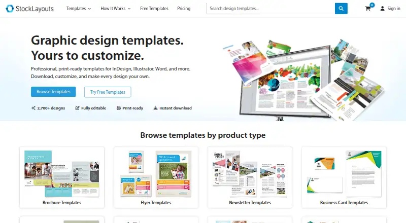 The StockLayouts homepage