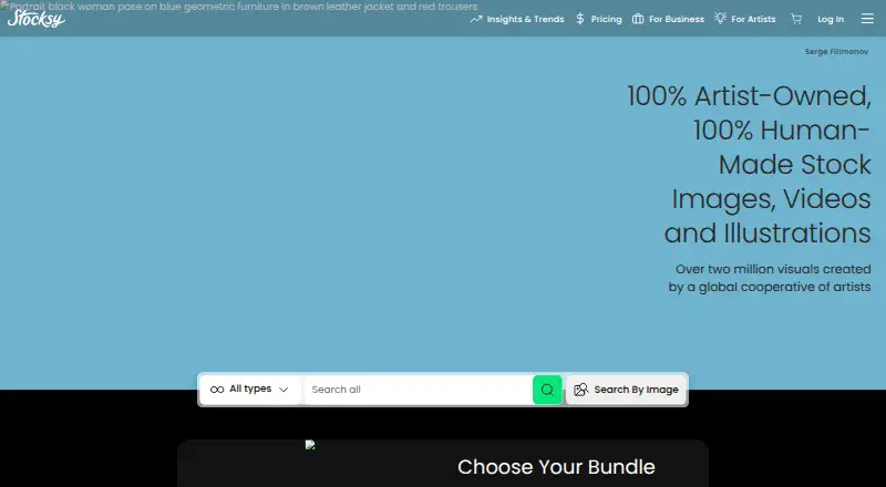 The Stocksy homepage