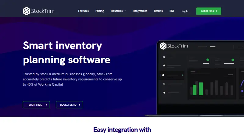 The StockTrim homepage