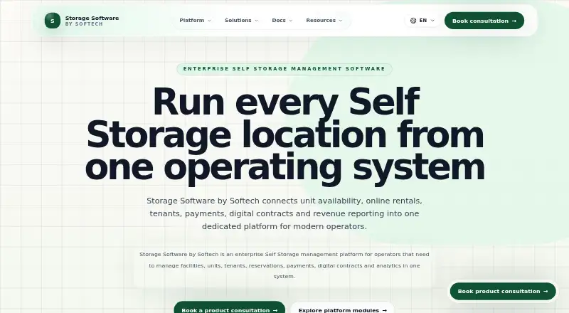 The Storage Software by Softech homepage