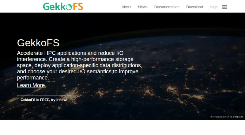 The GekkoFS homepage