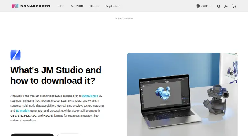 The JMStudio homepage
