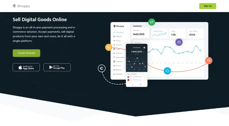 The Shoppy homepage