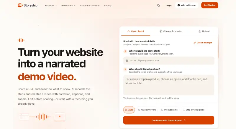 The Storyship homepage