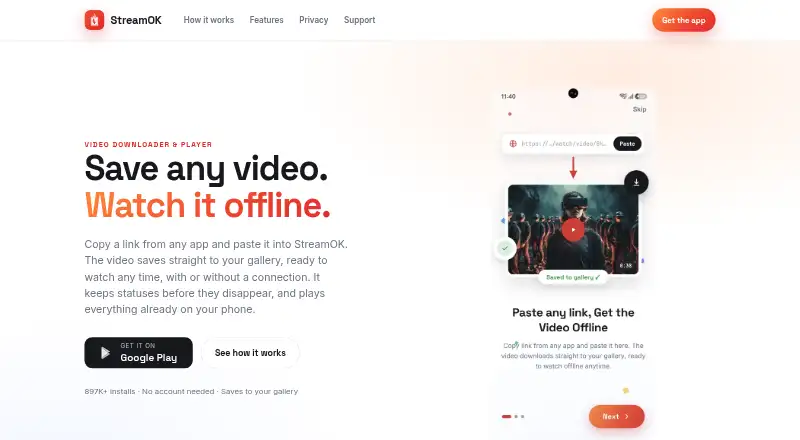 The StreamOK homepage