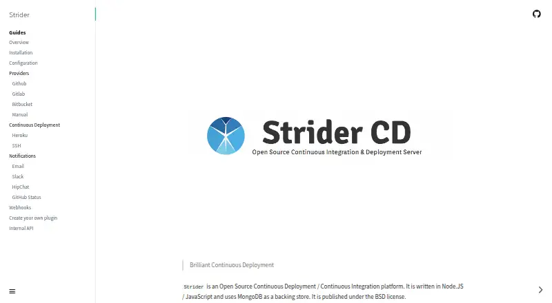 The Strider homepage