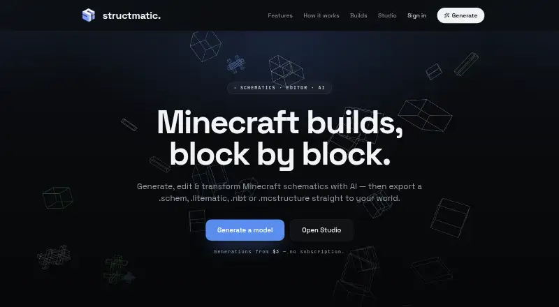 The Structmatic homepage