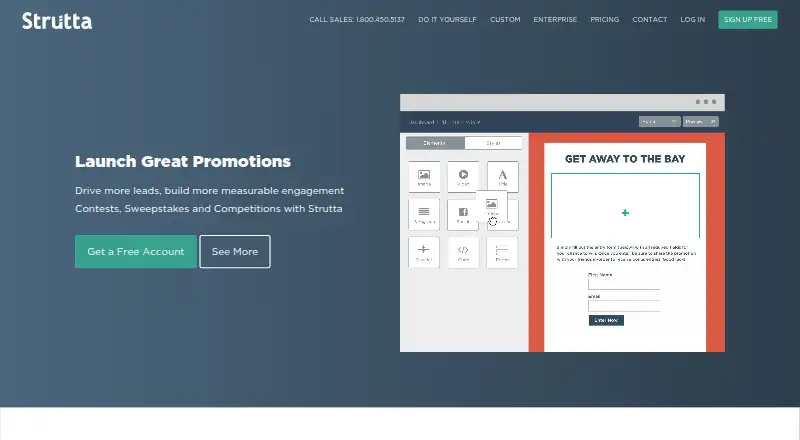 The Strutta homepage