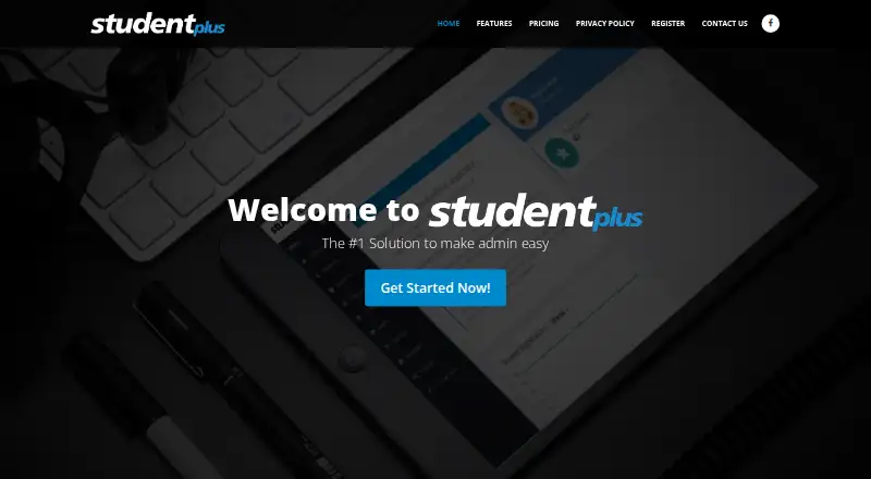 The StudentPlus homepage