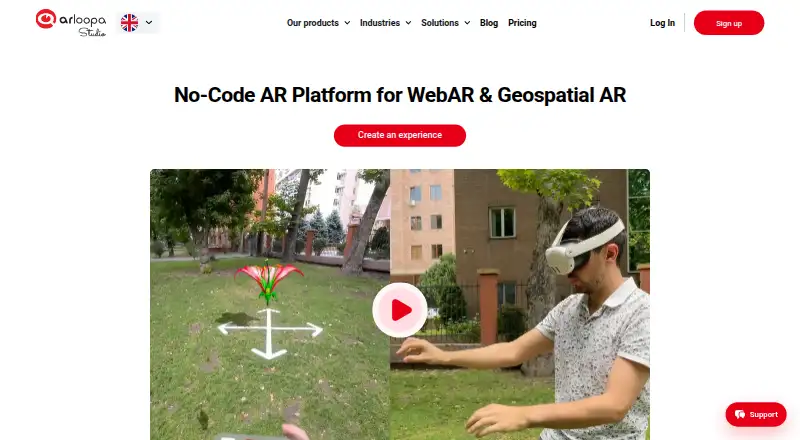 The ARLOOPA Studio homepage