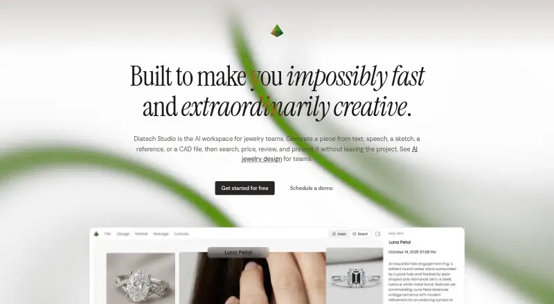 The Diatech Studio homepage