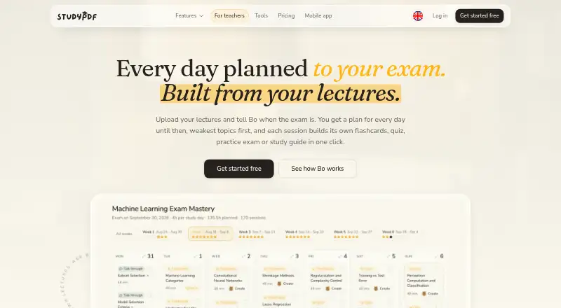 The StudyPDF homepage
