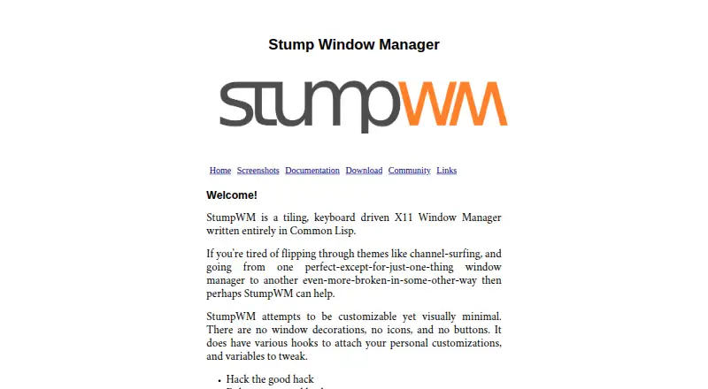 The StumpWM homepage