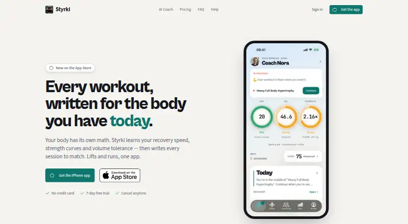 The Styrki homepage