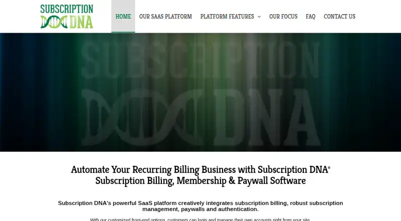 The Subscription DNA homepage