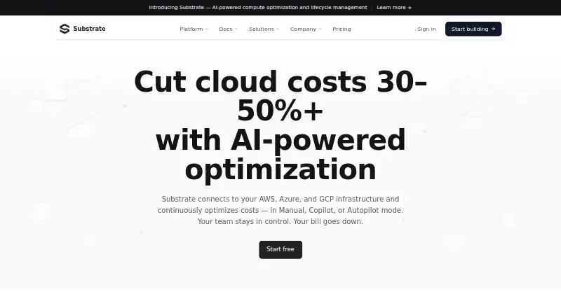 The Substrate homepage