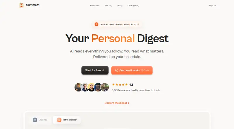 The Summate homepage