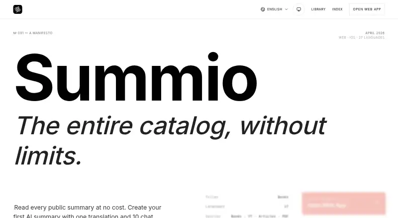 The Summio homepage