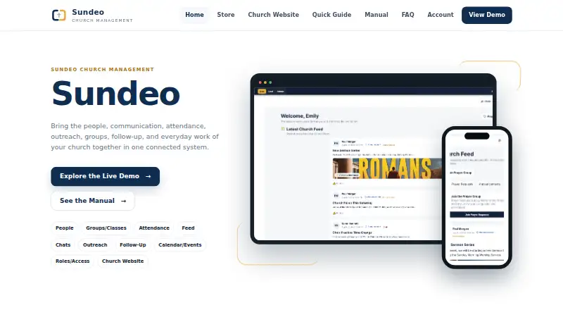The Sundeo homepage