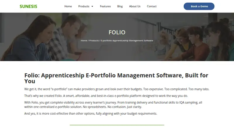 The Folio by Sunesis homepage