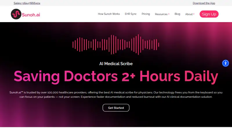 The Sunoh.ai homepage