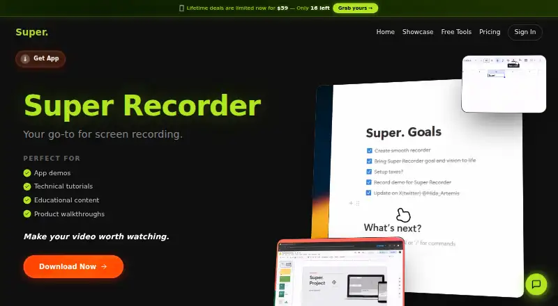 The Super Recorder homepage
