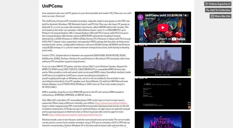 The UniPCemu homepage