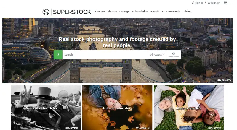 The SuperStock homepage