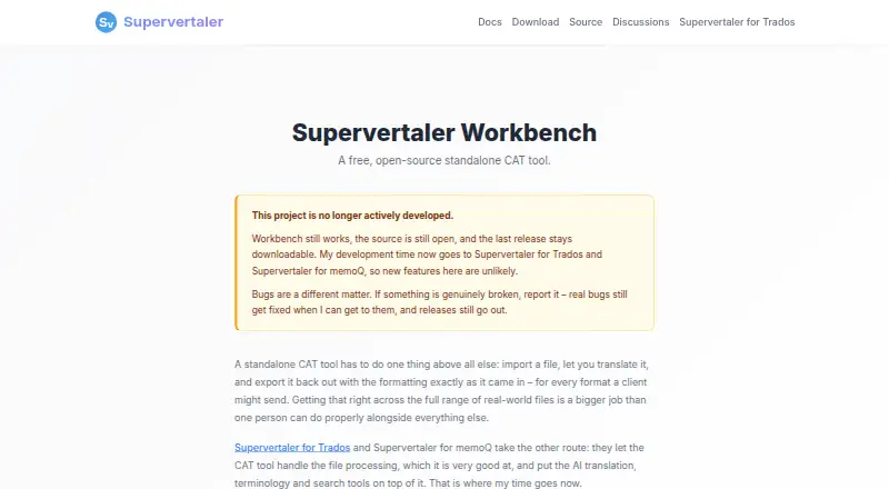 The Supervertaler Workbench homepage