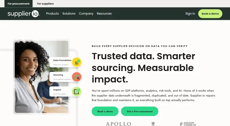 The Supplier.io homepage