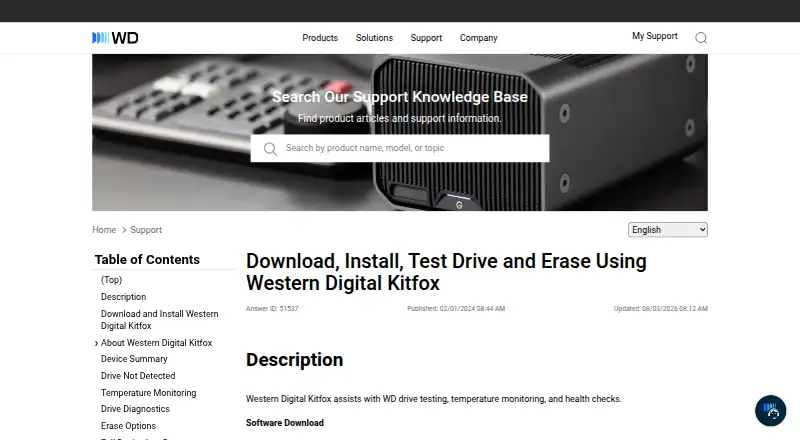 The Western Digital Kitfox homepage