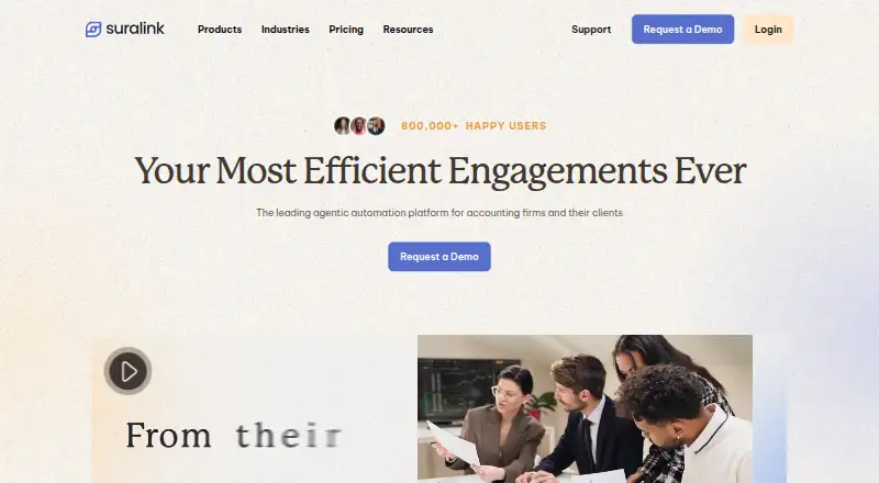 The Suralink homepage
