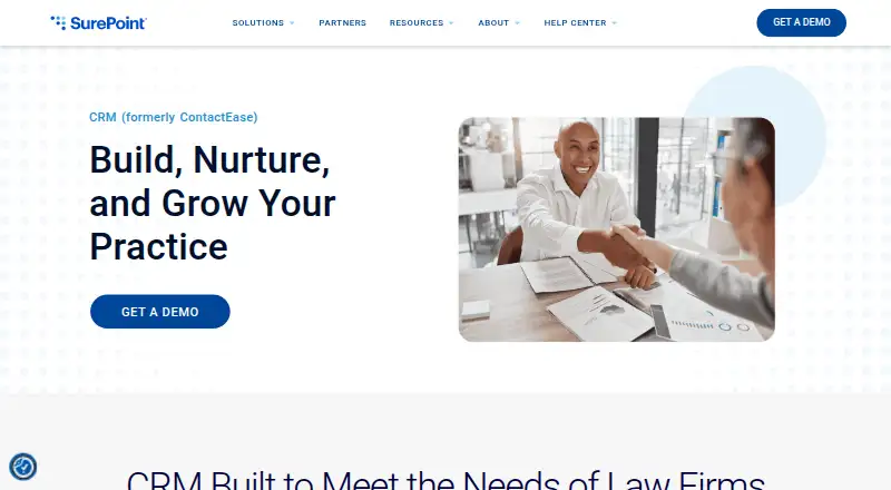 The SurePoint CRM homepage