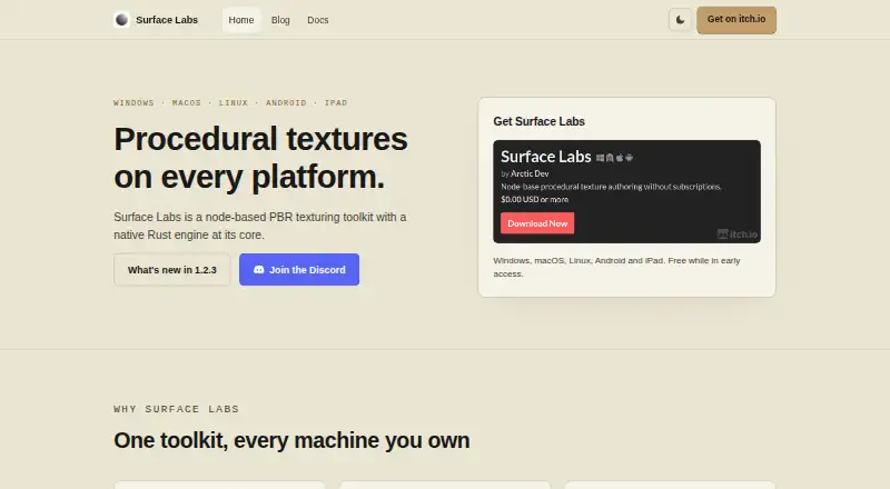 The Surface Labs homepage