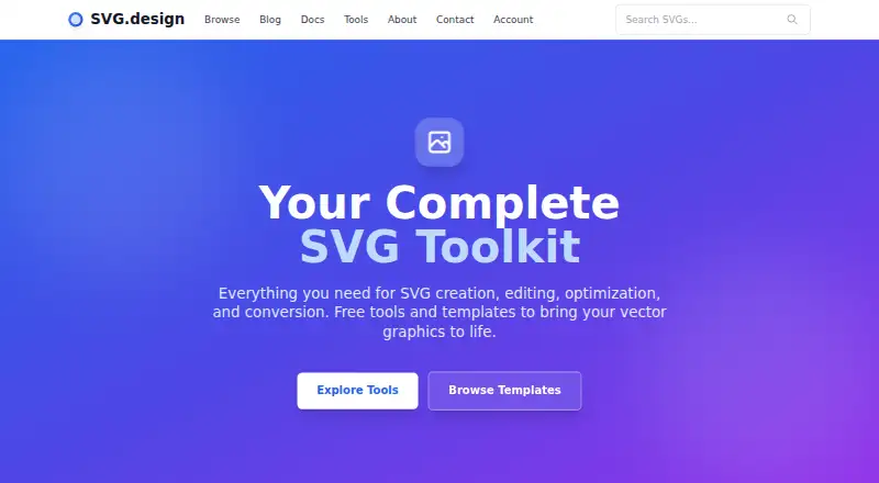 The SVG.design homepage