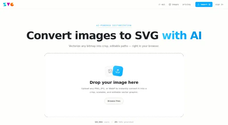 The SVG.new homepage