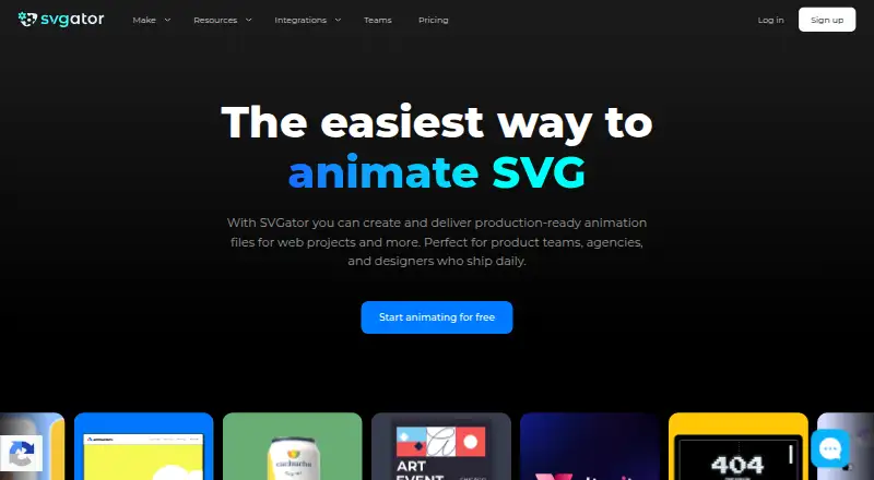 The SVGator homepage
