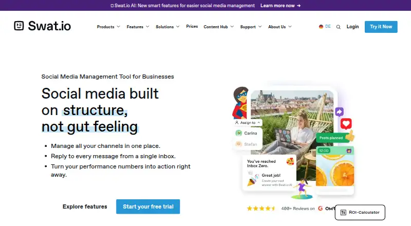 The Swat.io homepage