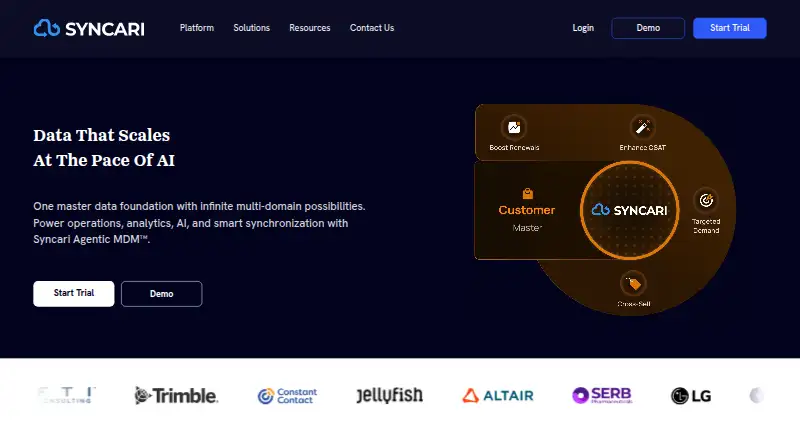 The Syncari homepage