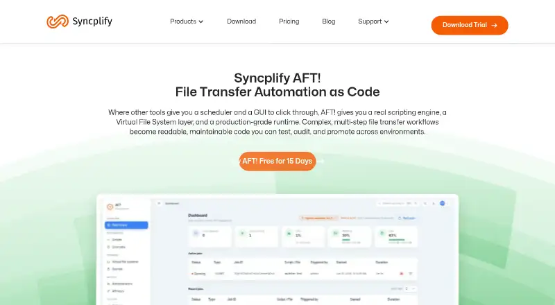 The Syncplify AFT! homepage
