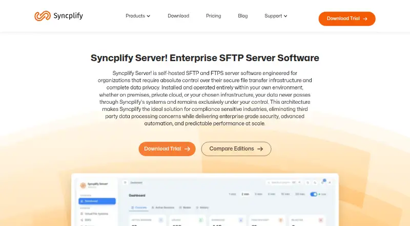 The Syncplify Server! homepage