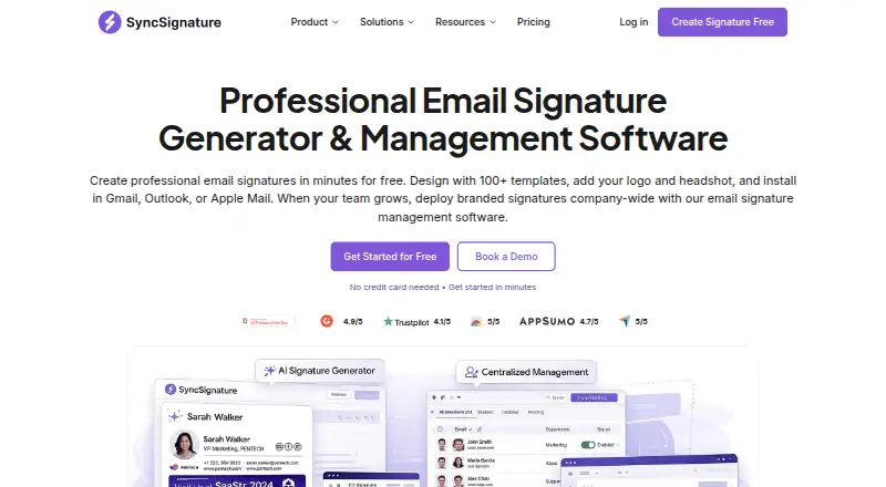 The SyncSignature homepage