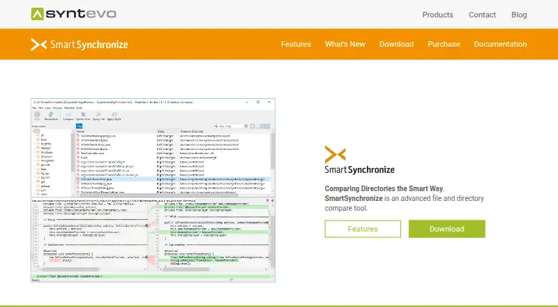 The SmartSynchronize homepage