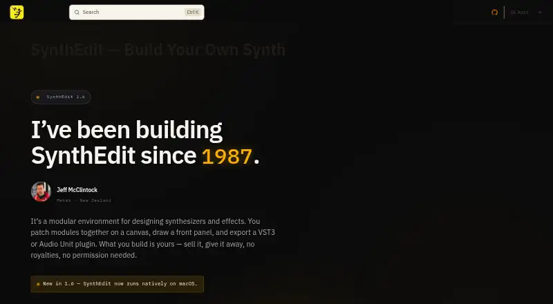 The SynthEdit homepage