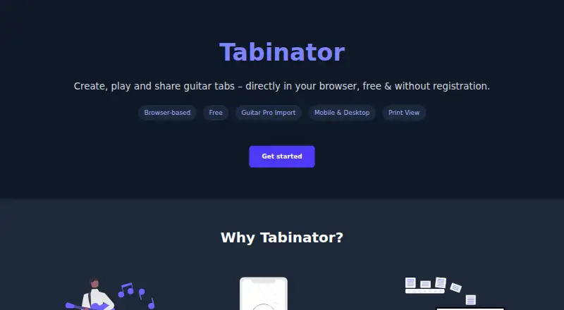 The Tabinator homepage