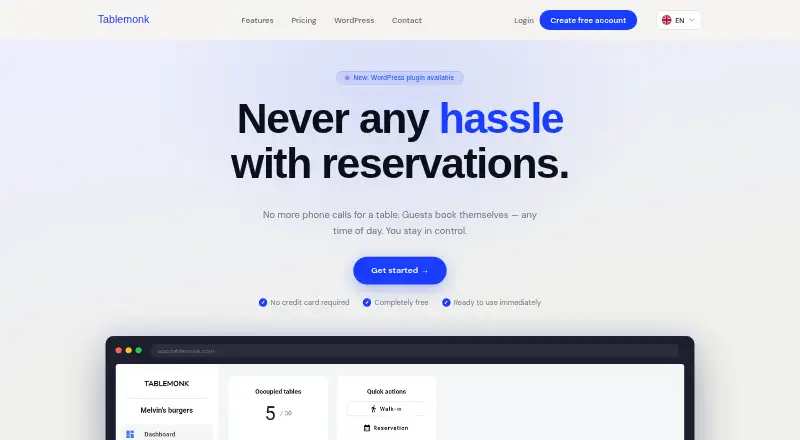 The Tablemonk homepage